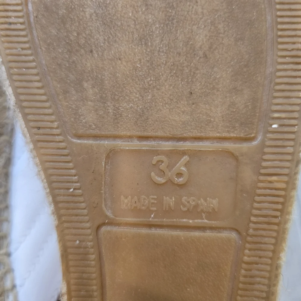 Valentino White Espadrilles Mules Size 36 Made In SPAIN ( Size 6 Usa) - Picture 5 of 9